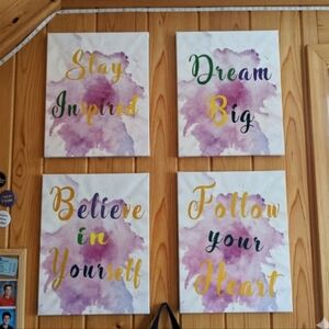 Fine Art Replication Inspirational Canvas Wall Art Set 4 New Condition Unframed